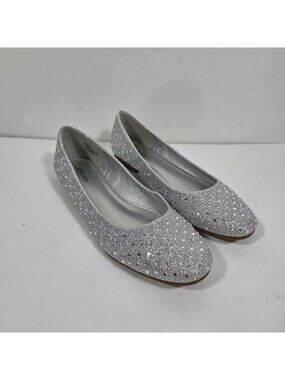Dream Paris Hot Cakes Girls Sprarkly Ballet Flats Silver Size 12 Special
